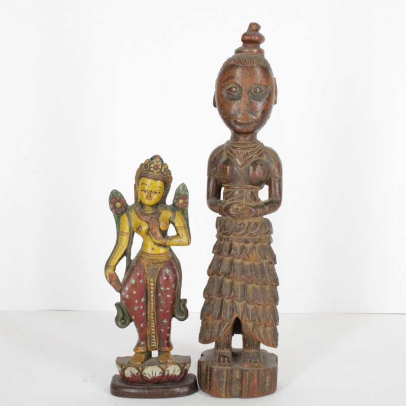 African Carved Wood Figures 2 Boxes