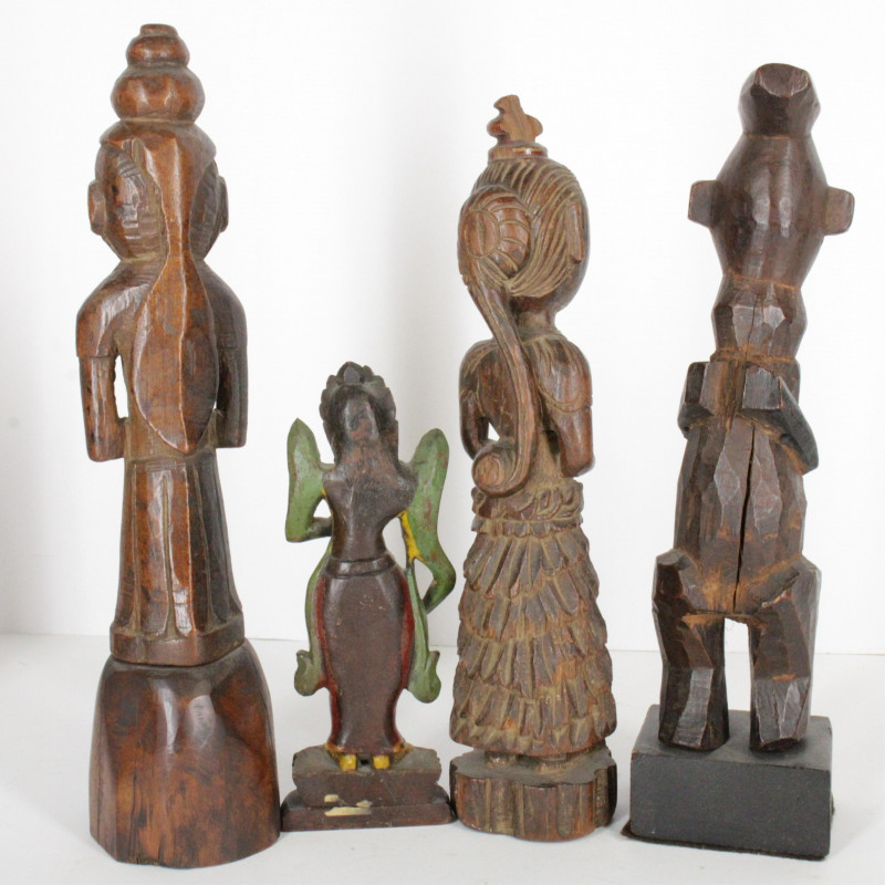 African Carved Wood Figures 2 Boxes