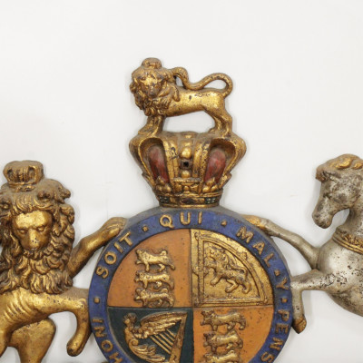 Victorian Polychromed Cast Iron Order of Garter