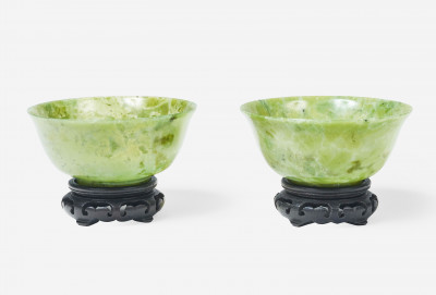 Image for Lot A Pair of Fine Jade Bowls