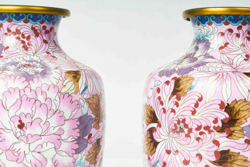A Pair of Large Cloisonné Vases 20th Century