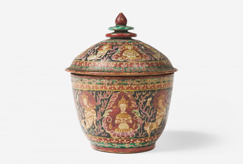 A Thai Benjarong Ceramic Toh Jar Rattanakosin period, 19th century
