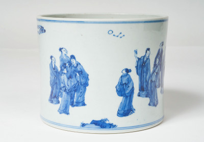 A Blue and White Bitong, Kangxi Style, possibly of the period
