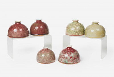 A Group of Six (6) Chinese Beehive Water Pots, likely late 19th/20th century