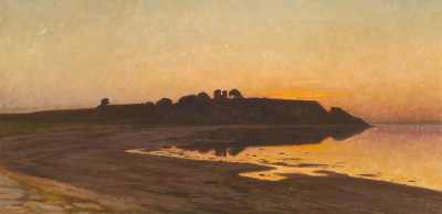 Image for Lot Carl Milton Jensen - Kalø slotsruin - en tidlig morgen