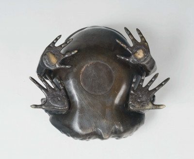 Unknown Artist - bronze 'Kaeru' sculpture of a frog