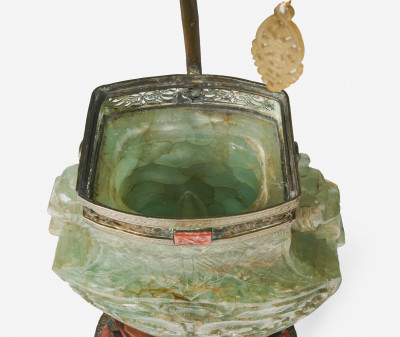 Chinese Export - Carved Quartz Lamp