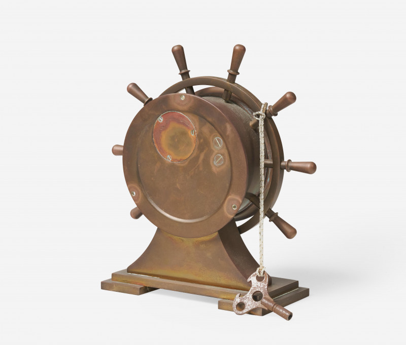 Salem Ships Bell Co - Antique Brass Ships Wheel Clock