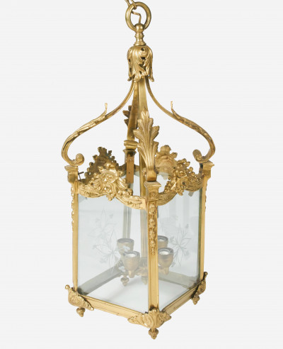 Image for Lot Louis XV Style Brass Lantern