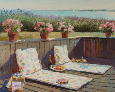 Image for Lot H. Gordon Wang - Champagne on the Deck