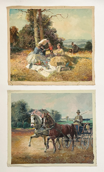 Image for Lot Ludwig Gschossmann - Horse and Carriage and Picnic (2)