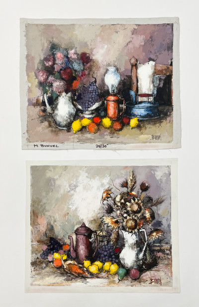 Image for Lot Manuel Monton Bunuel - Still Life with Fruit and Flowers (2)