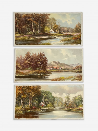 Image for Lot Unknown Artist - Houses on The Lake (3)