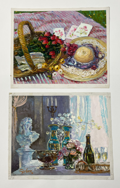 Image for Lot H. Gordon Wang - Still Life with Flowers and Champagne (2)