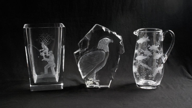 Glassmakers Including Orrefors - Grouping of Three Glass Works