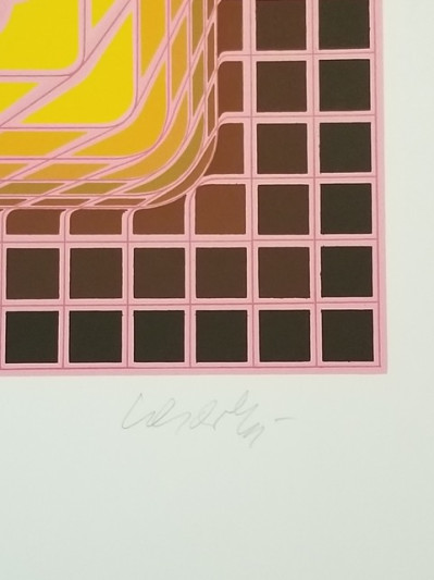 Victor Vasarely Pink Composition