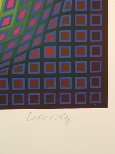 Victor Vasarely Blue Composition