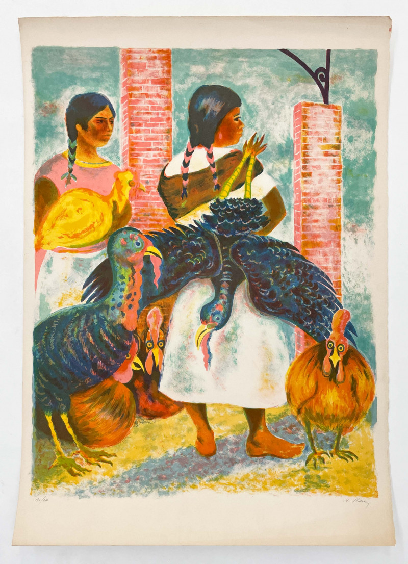 Unknown Artist - Untitled (Native American women with chickens)