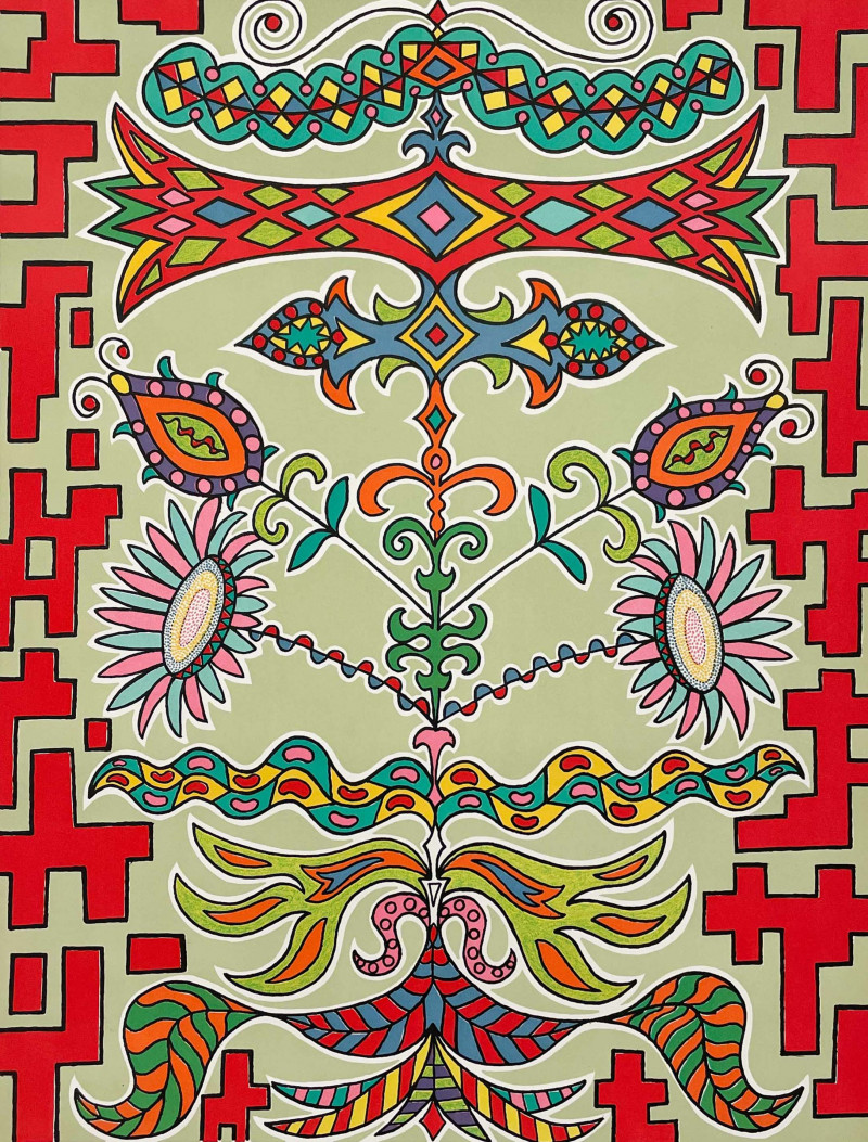 Édouard Dermit - Flowers on Pattern