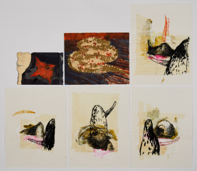 Unknown Artist - Group, six (6) works on paper