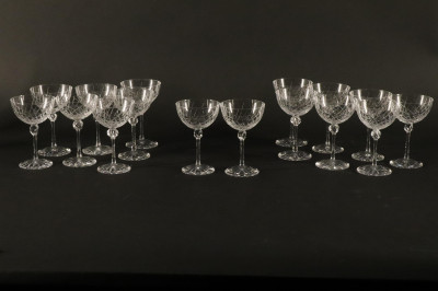 Set of Daum Cut Glass Stemware