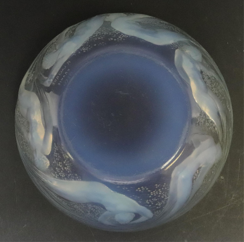 R Lalique Ondines Opalescent Glass Bowl
