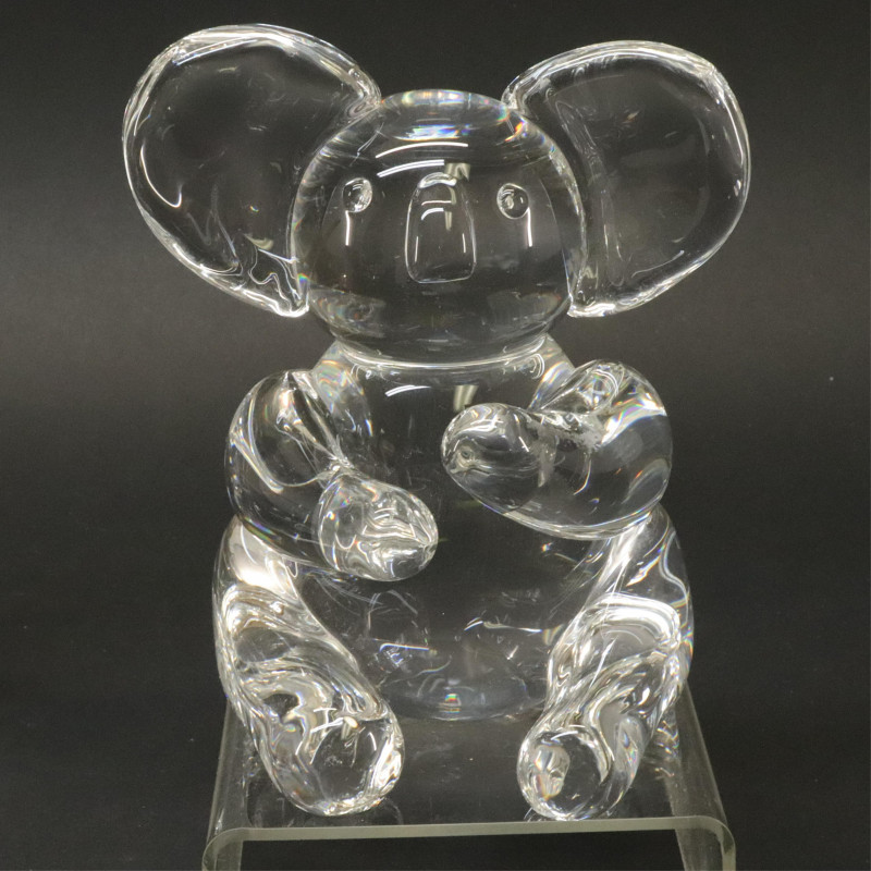 Steuben Crystal Animal Sculptures; Handled Dish