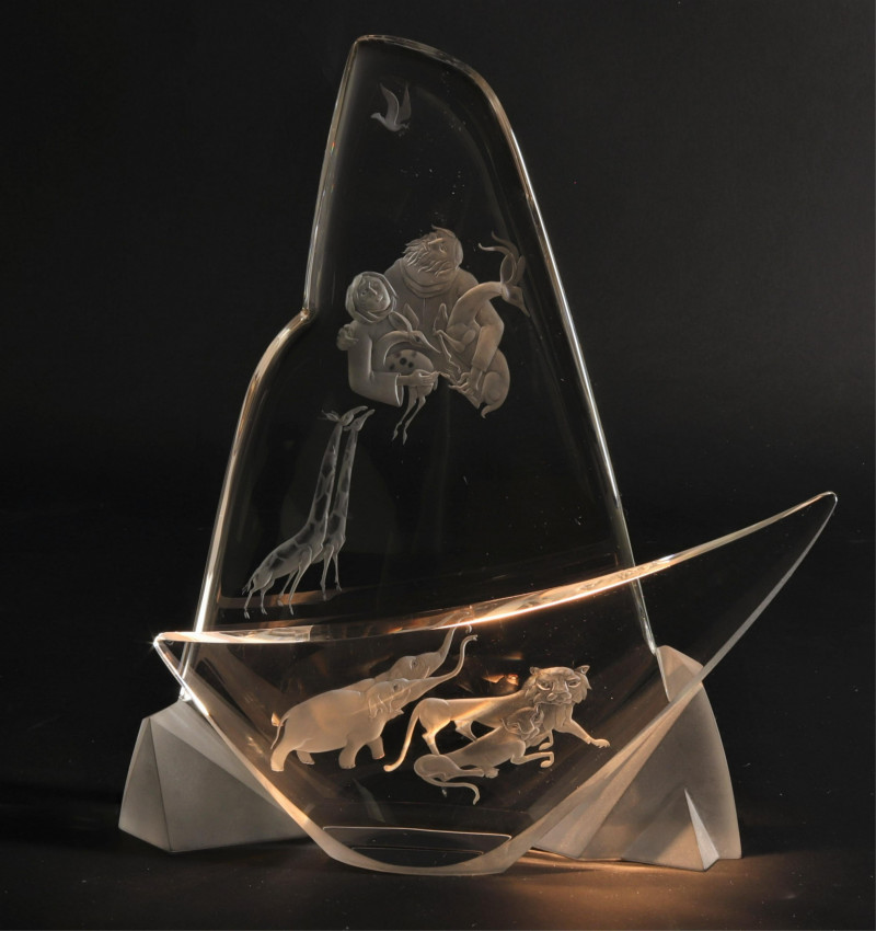 Steuben Crystal Sculpture 'Noah's Ark'
