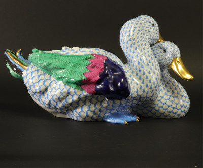 Herend Nesting Ducks Figurine