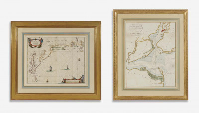 Image for Lot Pair of Antique Maps, East Coast and New York Harbor