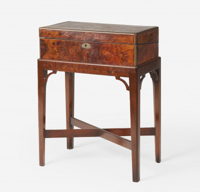 Image for Lot Unknown English Cabinetmaker - George III style mahogany lap desk on stand
