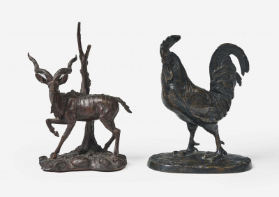 Pierre-Jules Mêne and Franklin Mint - Rooster, Elephant, Bird, Antelope (4)