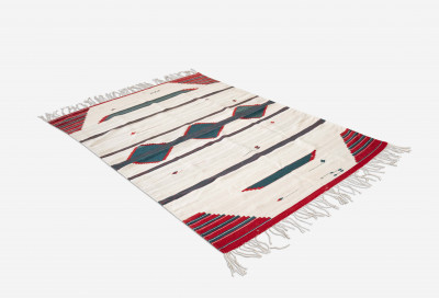 Image for Lot Large Geometric Flat-Woven Tribal Rug