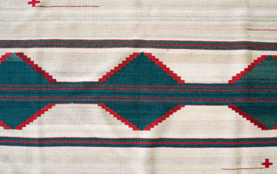 Large Geometric Flat-Woven Tribal Rug