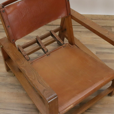 Jacques Adnet Style Leather Armchair