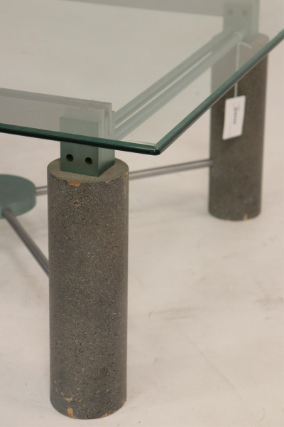 Dakota Jackson Style Aluminum Faux Granite Table
