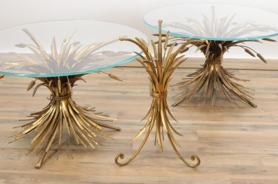 Gilt Metal Wheat Sheaf Design Suite: Tables Sonce