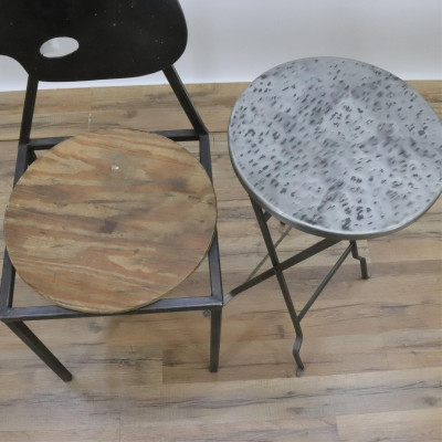 Modern Metal Side Chair/Table
