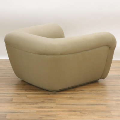 Pr of Modern Fully Upholstered Lounge Chairs