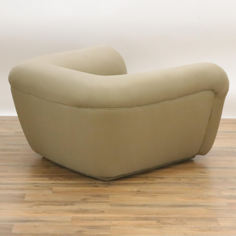 Pr of Modern Fully Upholstered Lounge Chairs