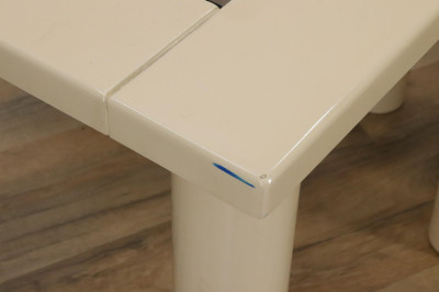 3 1980's Cream Lacquered End Tables