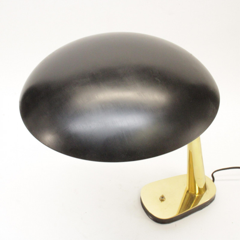 Art Deco Brass Black Enameled Desk Lamp c 1935