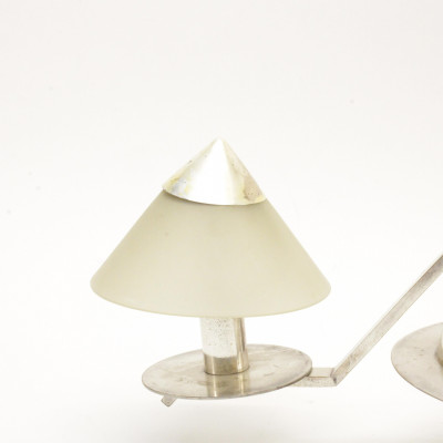 French Art Deco Nickel Desk Lamp poss Lacroix