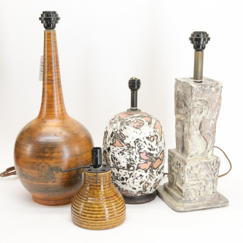 4 Art Pottery Ceramic Lamps