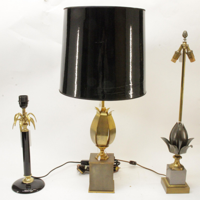 3 Maison Charles Style Metal Table Lamps