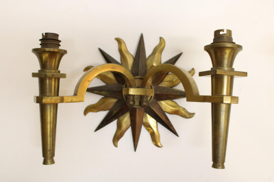 3 Gilbert Poillerat Style Wall Sconces
