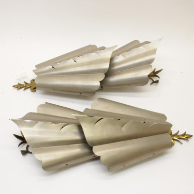 Pair of French 1940 Pierced Metal Sconces