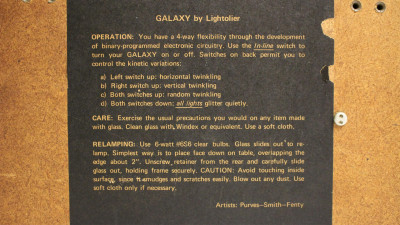 Lightolier Galaxy Infinity Mirror c 1960