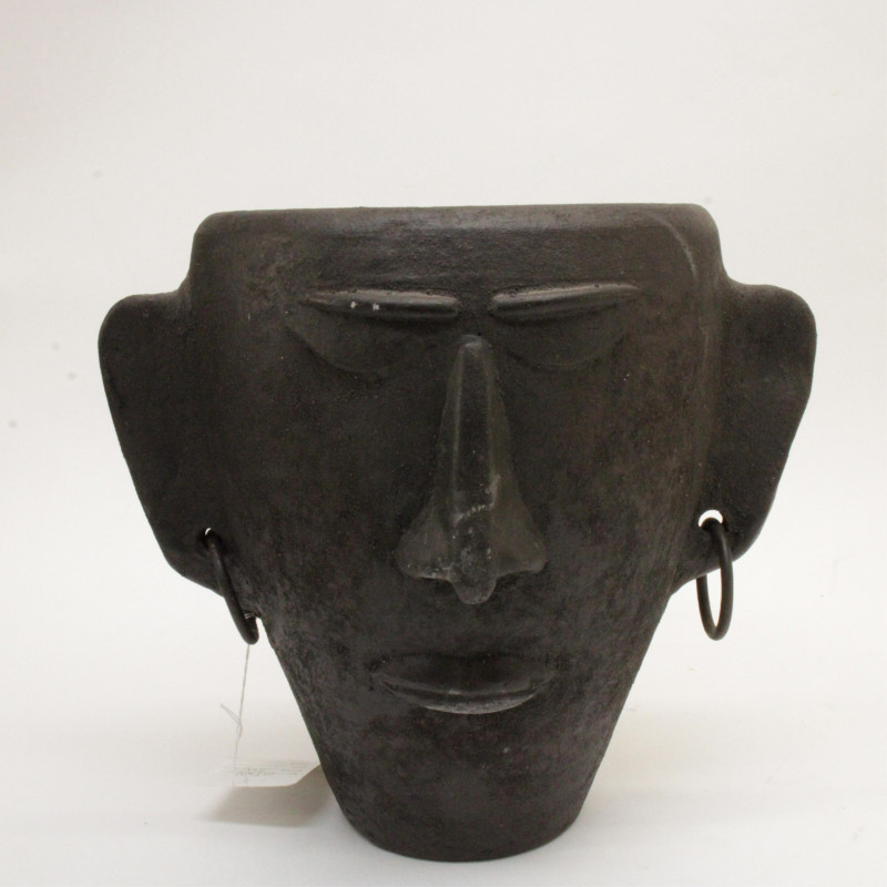Misc items; Mask Vase Pottery Jugs Glass Tray