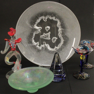 Group of Modern Glass Objects; Silvestri Murano